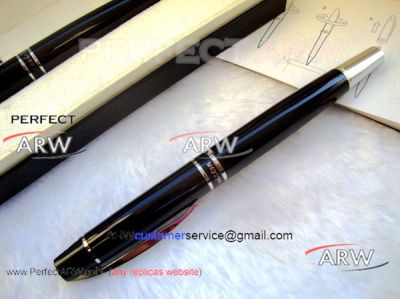 Perfect Replica Montblanc Special Edition Stainless Steel Clip Dark Blue Rollerball Pen